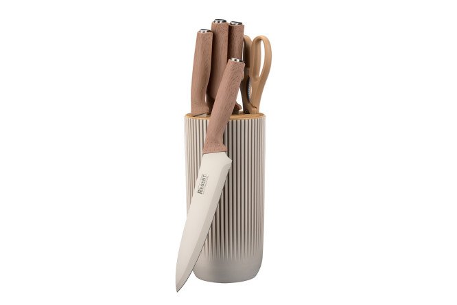 Изображение товара Набор ножей с подставкой REGENT Inox Pesca 6 шт. из нержавеющей стали