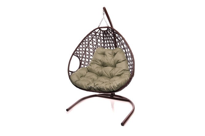 Изображение товара Кресло подвесное для двоих Люкс 119х186х120 см белое сталь