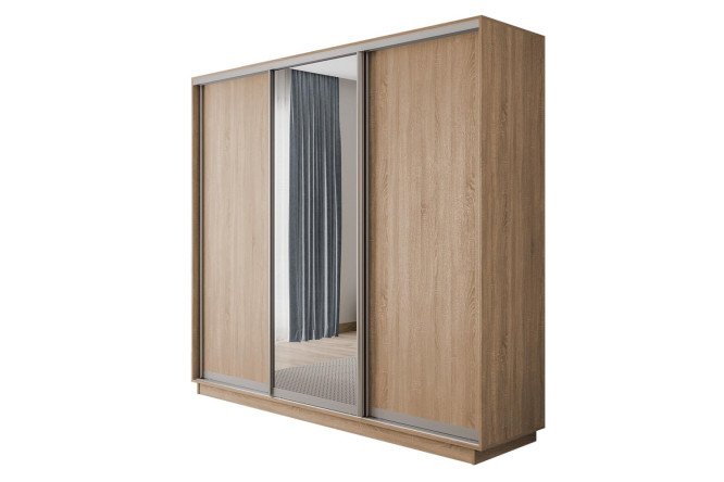 Изображение товара Шкаф-купе 3-дверный Оптима 180х220х60,1 см дуб бардолино с зеркалом