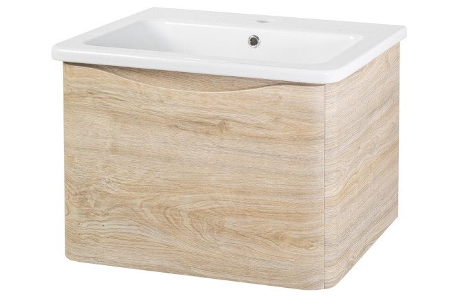 Изображение товара Тумба подвесная RUNO Тоскана 00-00001413 светлое дерево, размеры 57.4 см