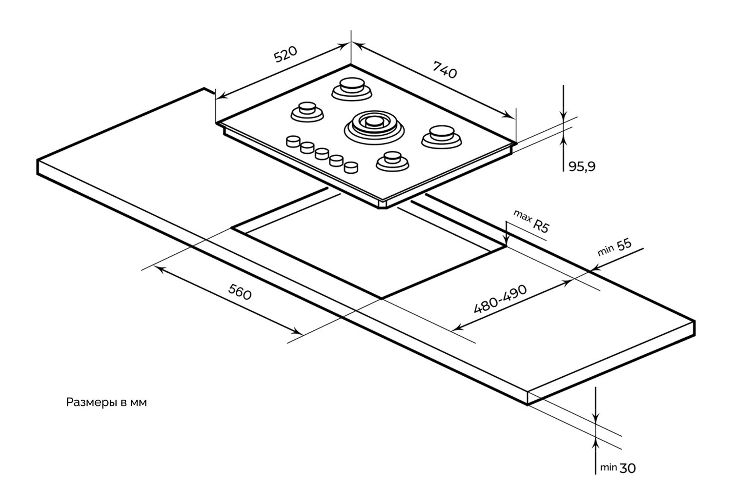 Газовая панель MGHGD 7501