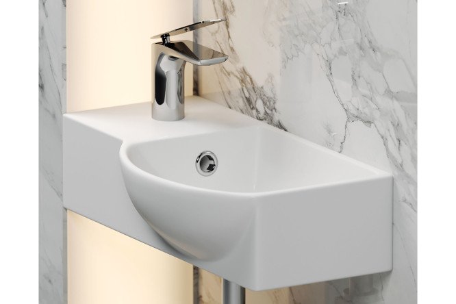 Умывальник подвесной угловой CERAMICANOVA Element CN6039R 40х12х22 см