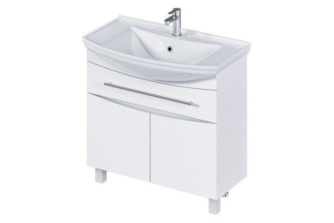 Изображение товара Тумба для ванной 1Marka Lina New 86.5 см белый глянец без раковины