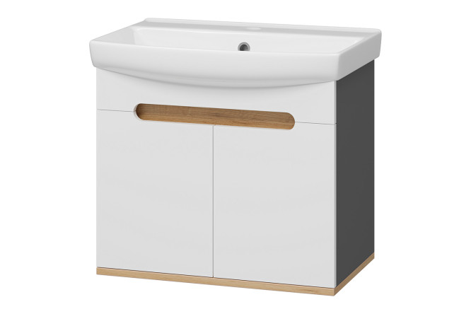 Изображение товара Подвесная тумба для ванной с раковиной Сканди 60, два цвета и стильный дизайн
