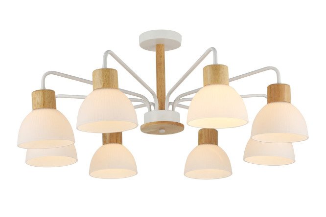 Изображение товара Люстра SCHAFFNER Cizalla 26 кв.м., E27, металлическая со стеклом и деревом