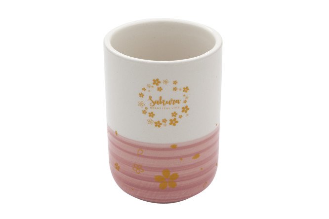 Изображение товара Стакан Sakura Керамика белый и розовый 7х10х7 см