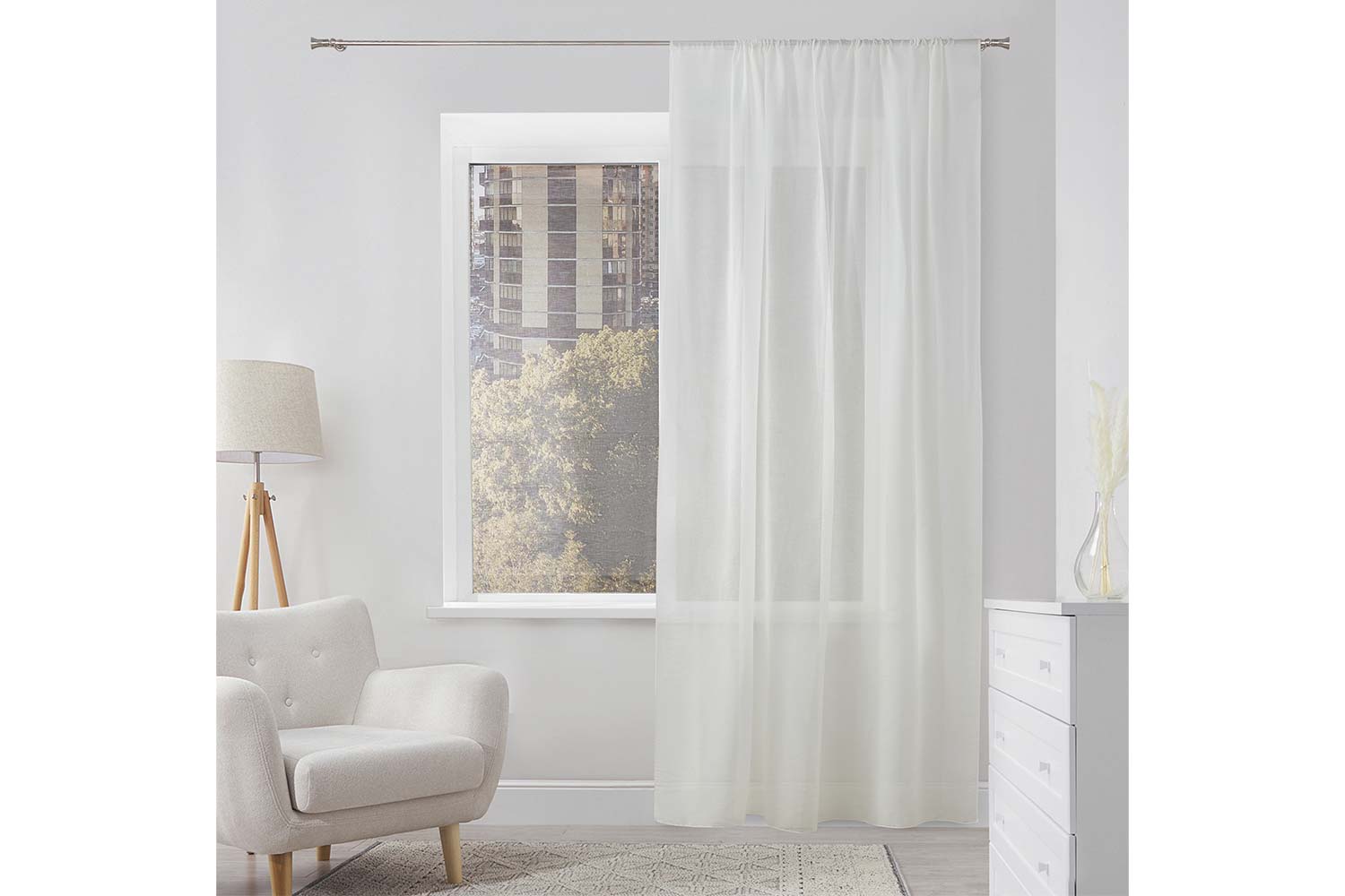 Тюль ESTUDI BLANCO Floss 200х280 см, 1 шт., цвет тёплый белый