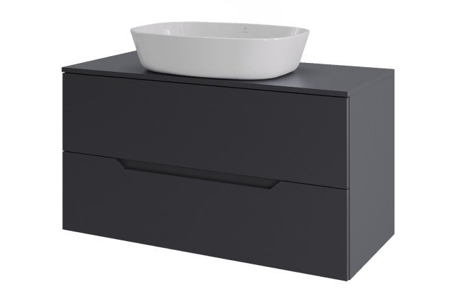 Изображение товара Подвесная тумба ORANGE Line 100 Li-100TugMDF с раковиной графит