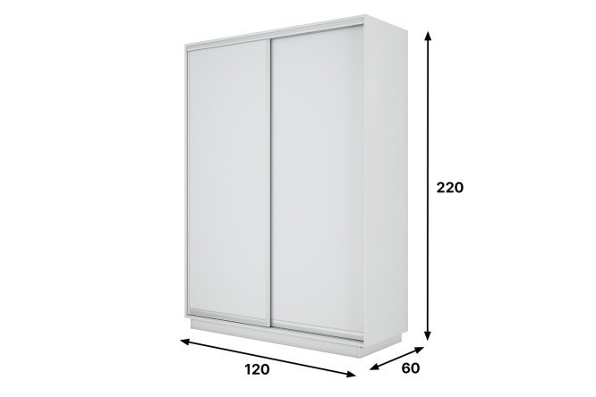 Шкаф-купе 2-дверный Slide-2 120/1 v.2, 120х220х60 см, белый снег/серебро