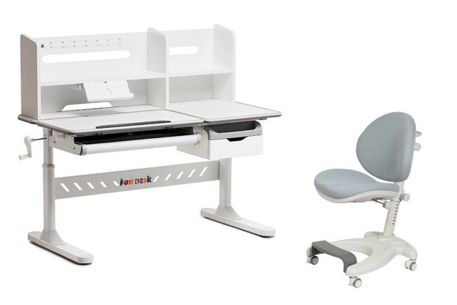 Изображение товара Комплект парта Fiore II Grey + кресло Cielo Grey