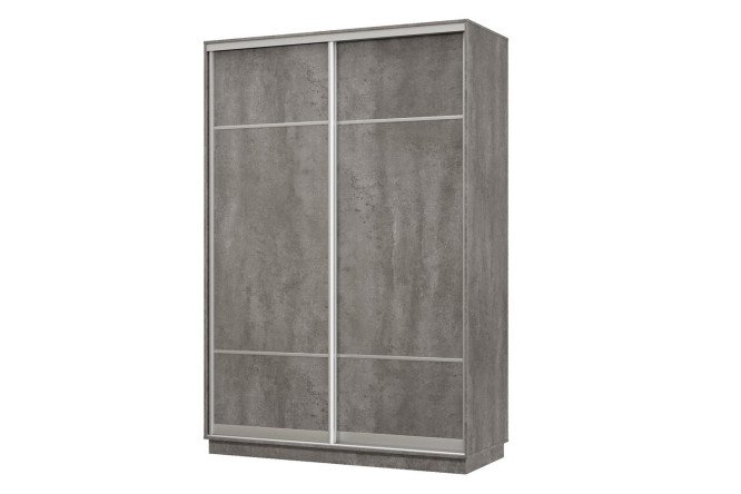 Изображение товара Двухдверный шкаф-купе Практик 150x240x60 см бетон серебро