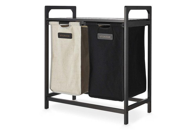 Изображение товара Этажерка BERKRAFT Nature с корзиной для белья 64x73x33 см