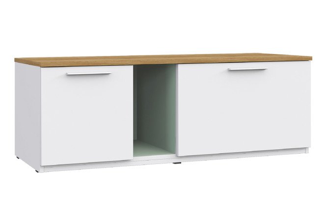 Изображение товара Тумба со стеклом Altea белая с дубом 113x39,8x40,6 см