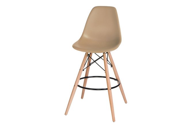 Стул барный DOBRIN DSW Bar 56х108х56 см, цвет сидушки бежевый (GR-03), ножек светлый бук