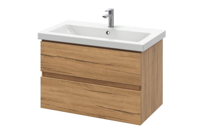 Изображение товара Тумба подвесная Sanstar Lavanti 440.1-1.4.1.ККОМ, дуб вотан, с раковиной