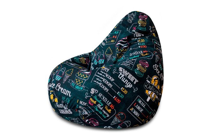 Изображение товара Кресло-мешок груша Ice Cream 3XL Мега с жаккардом, просторное и комфортное