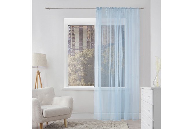 Изображение товара Тюль на ленте MICASA Alessa 300x280 см голубой легкая сетка