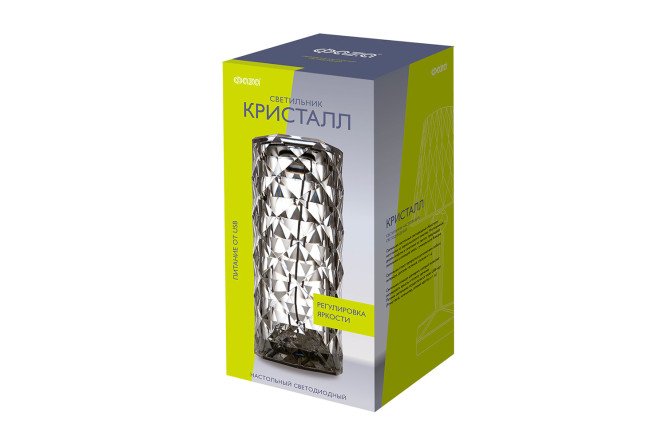 Cветильник настольный ФАZА Кристалл LED, 1.5 Вт, 9x21x9 см