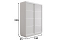 Шкаф-купе 2-дверный Slide-2 v.2 140х220х45 см, белый снег/белый профиль, с разделителями