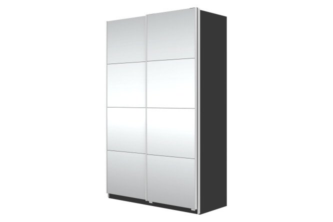 Изображение товара Шкаф-купе Оскар 150х236 см зеркальный черный подвесной системы Германия