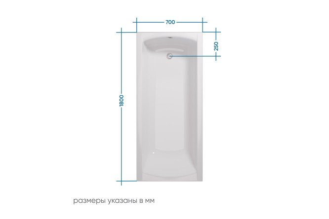 Ванна Marka One Модерн (Modern) белый 180x70 см