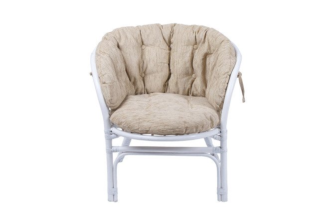 Изображение товара Кресло Багама 70х75х70 см белое с бежевыми мягкими элементами