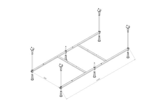 Каркас для ванны 150х70 AM.PM X-Joy W94A-150-070W-R 144х58.1х58 см