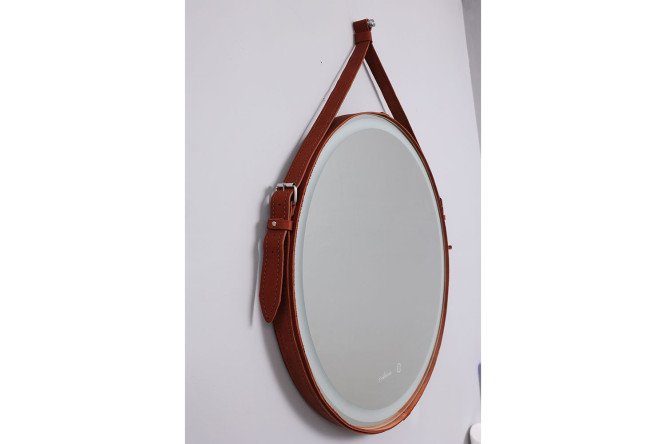Зеркало на ремне ALCORA Accent Brown Led 65х65 см