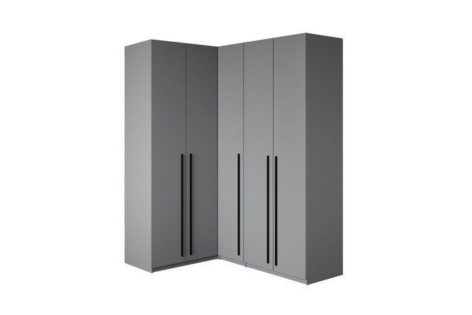 Изображение товара Шкаф угловой 5-ти дверный  София цвет графит с черными ручками