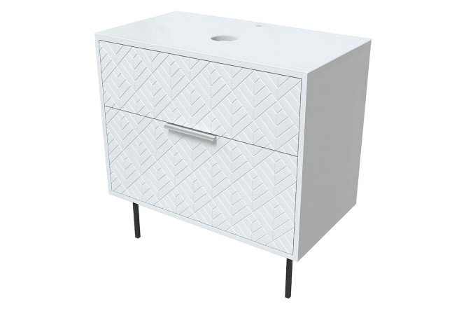 Изображение товара Тумба 1Marka Forest 80Н 2я 80 см, цвет каркаса белый, фасада белый, дуб Вотан