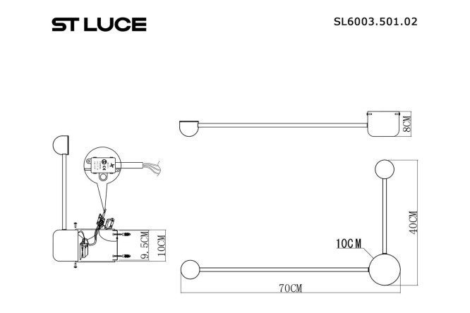 Светильник настенный ST LUCE Acquaro 3 кв.м, LED