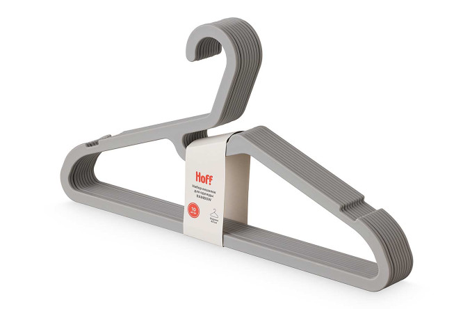Изображение товара Набор вешалок для одежды HOFF Rainbow серый 10 шт