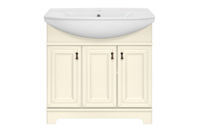 Изображение товара Тумба напольная Лувр 85 с раковиной, слоновая кость