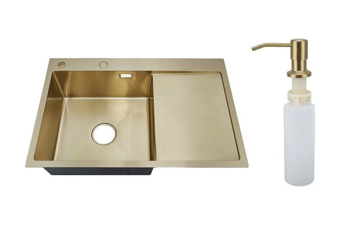 Мойка врезная с дозатором и крылом РМС MRK 7851G-L 78х51х18 см