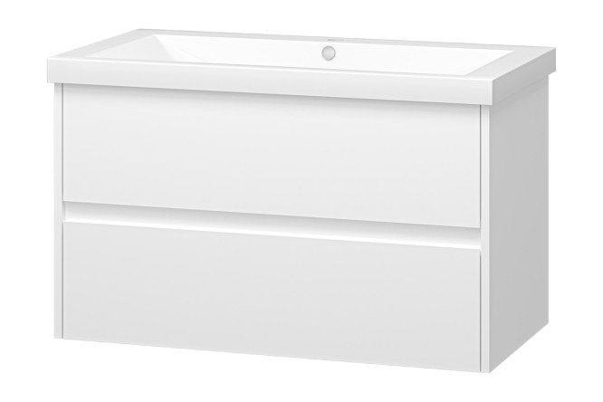 Изображение товара Подвесная тумба для ванной Алиса 90 с раковиной белый цвет