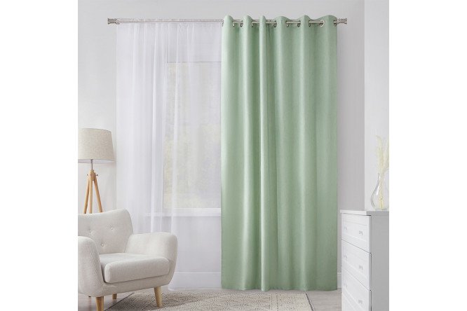 Изображение товара Штора Rosa 180х280 см светло-зеленая с люверсами