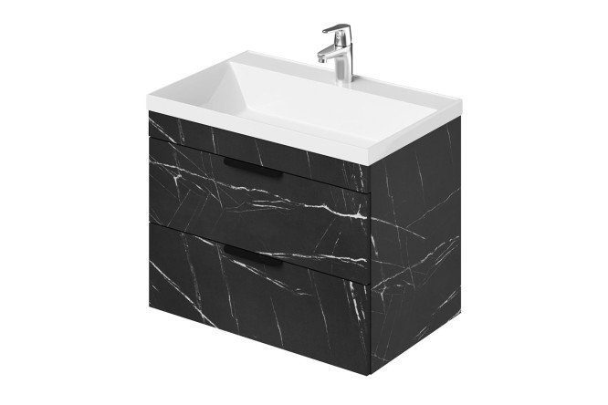 Изображение товара Тумба подвесная Alta 80 80 см, цвет каркаса камень пьетра гриджиа чёрный, фасада камень пьетра гриджиа чёрный