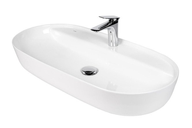 Изображение товара Накладная раковина BOND Oval S01-800 80х14х40 см из фарфора