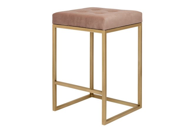 Изображение товара Стул полубарный Soho 38х66х42 см, цвет обивки мокко, ножек золотой