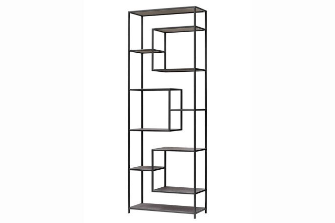 Изображение товара Стеллаж Olivia из металла и керамики 70x195x30 см черный или антрацит