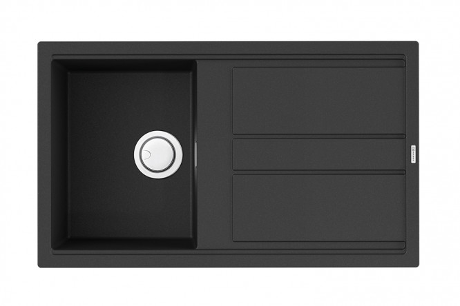 Изображение товара Мойка врезная с крылом OMOIKIRI Kitagawa 86-GB 4993808, графит 86х51х20 см