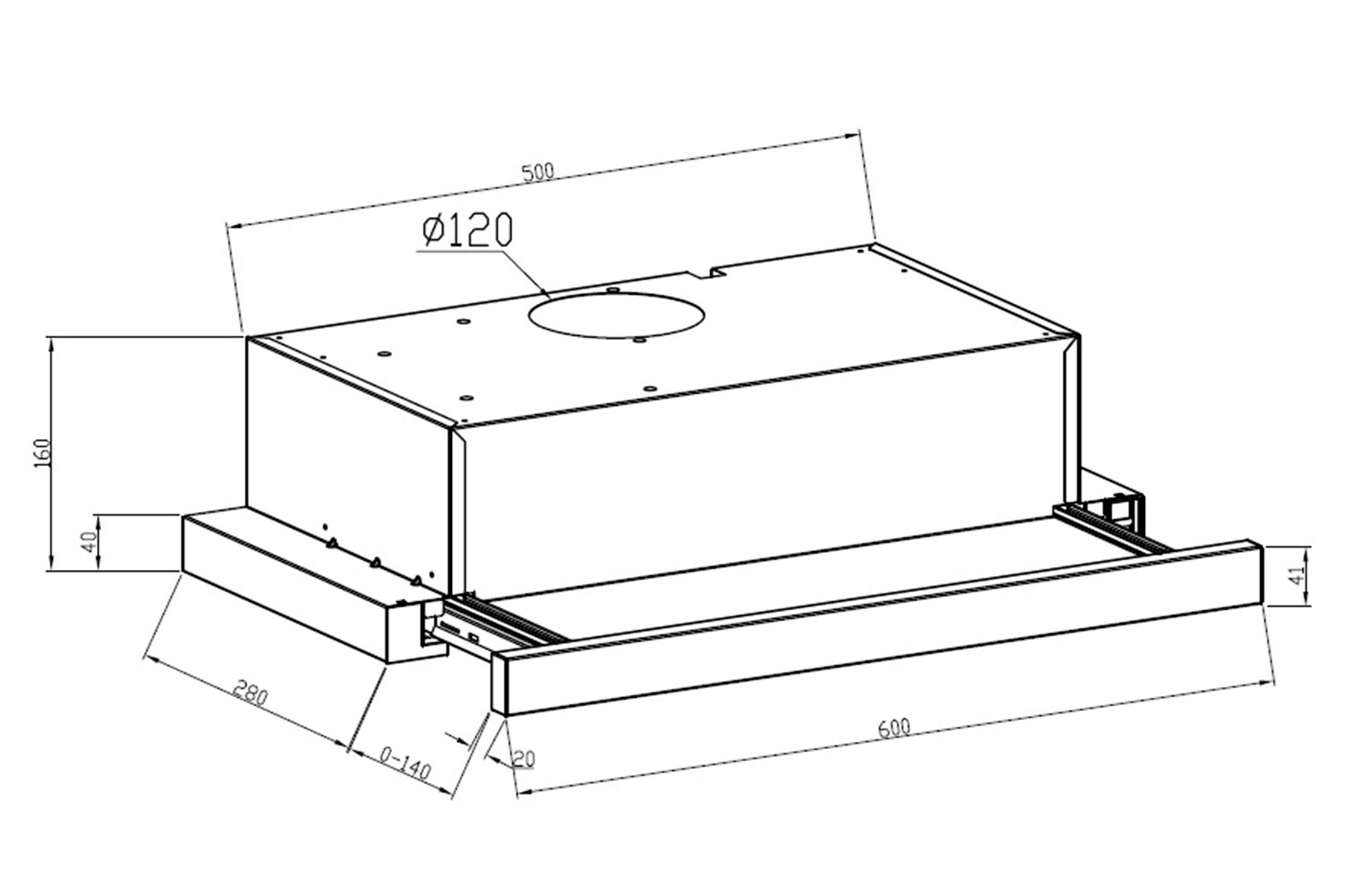 Вытяжка HUBBLE G 2M 600