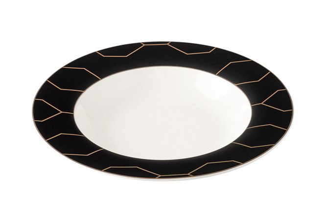 Изображение товара Стильная суповая тарелка NADOBA Mari Ella из фарфора 22 см с золотым декором