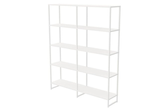 Изображение товара Стеллаж Лофт-комплект белый муар из алюминия и ЛДСП