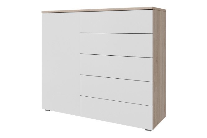 Изображение товара Комод Оскар Лайн 125,4х109,2х44 см, дуб сонома, белый гладкий