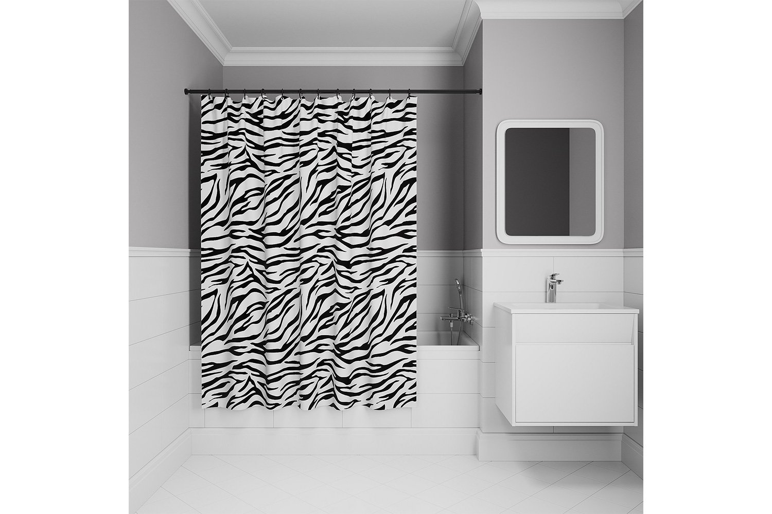 Штора для ванной комнаты IDDIS Base 180x200 см