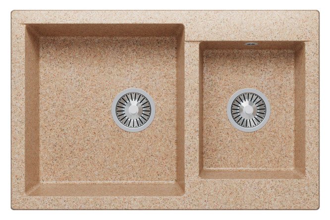 Изображение товара Врезная мойка POLYGRAN Brig 77.2х50х21.6 см мрамор