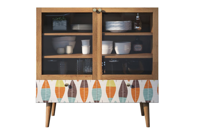 Изображение товара Низкий буфет Berber с коричневым фасадом и дизайном Print_48