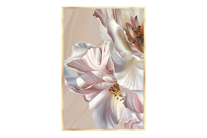 Изображение товара Репродукция в раме Пион Аваланш 50х70 см художественное оформление стен