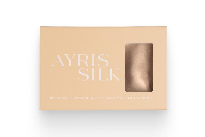 Наволочка AYRIS SILK 5064 из натурального шёлка, цвет карамельный 50х70 см, Шелк, 1 шт.
